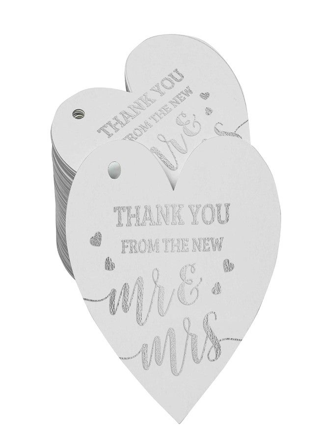 Inkdotpot Silver Foil Paper Hang Tag Thank You from The New Wedding Favor Tag 100 Pieces - Image 1